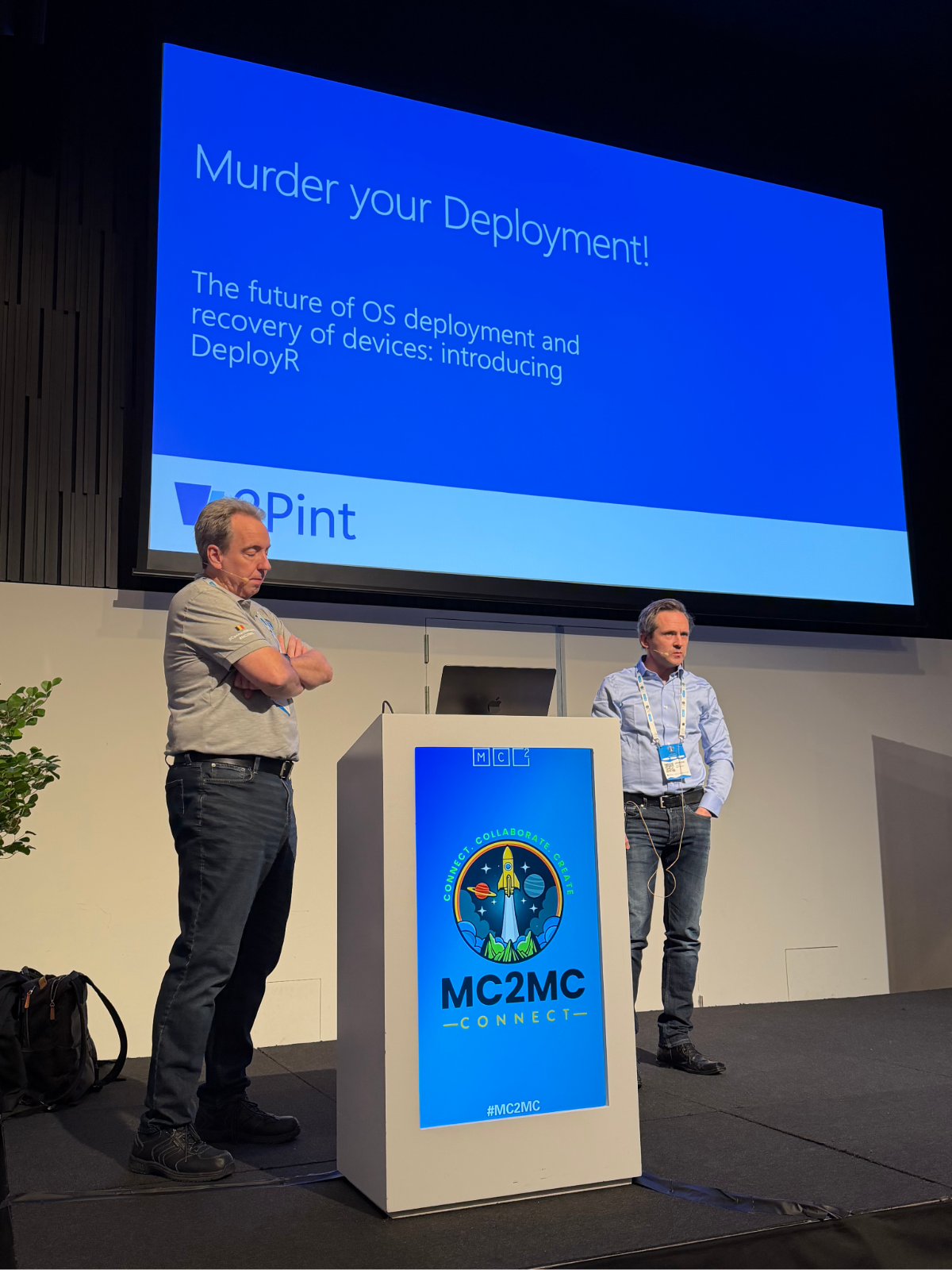 Niehaus-Hammarskjold-MC2MC-2026.jpeg Michael Niehaus and Andreas Hammarskjold giving a presentation at MC2MC 2026